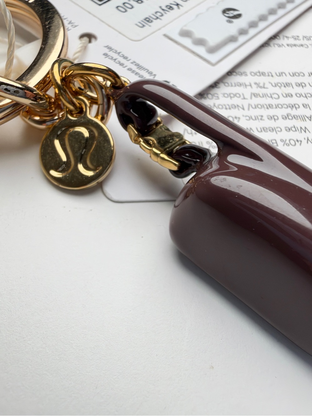 lululemon athletica Brown and Gold Key & Card Holder Charm